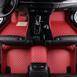 Premium red diamond custom car floor mats for luxurious interiors