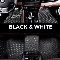 Tapis de voiture noir et blanc en diamant - fabriqué au Royaume-Uni