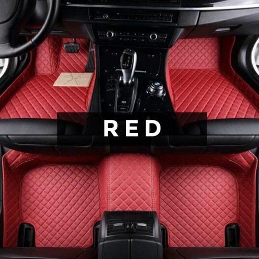 Premium red diamond custom car floor mats for luxurious interiors