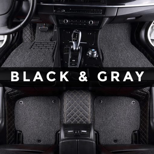 black and Gray custom car mats - made in the UK