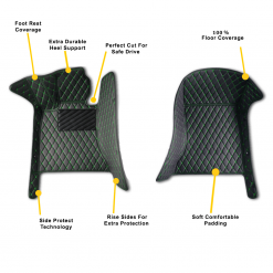 Tailored luxury: green diamond custom car floor mats by ToughMats