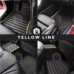 yellow line diamond car mats