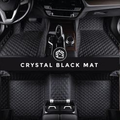 black luxury car mats with crystal design - made in the UK"
