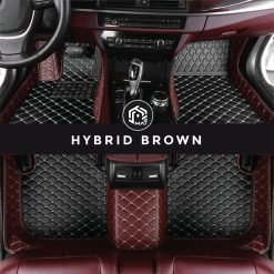 brown custom car mats for hybrid vehicles - made in the UK