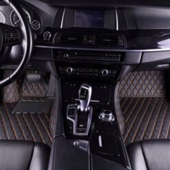 free black and orange diamond car mats