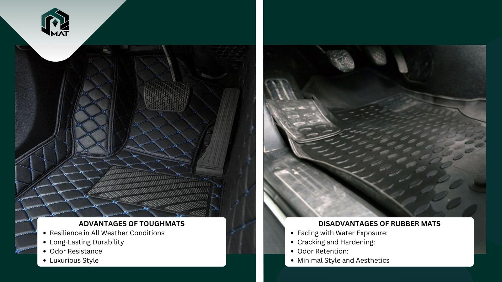 Comparing Rubber vs Leather Car Floor Mats ToughMats