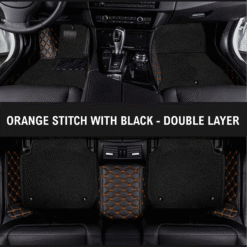 Orange Stitch - Double Layer Black Mats