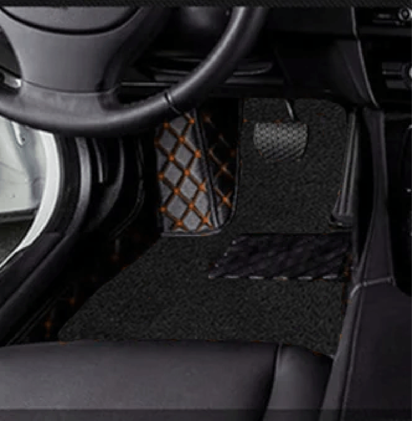 Orange Stitch - Black Double Layer Mats - Image 4