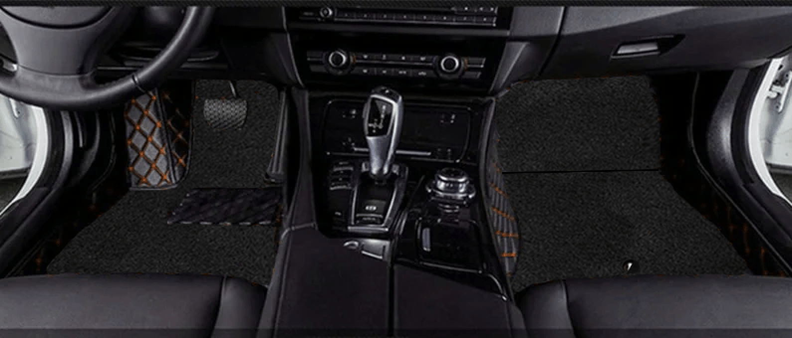 Orange Stitch - Black Double Layer Mats - Image 3