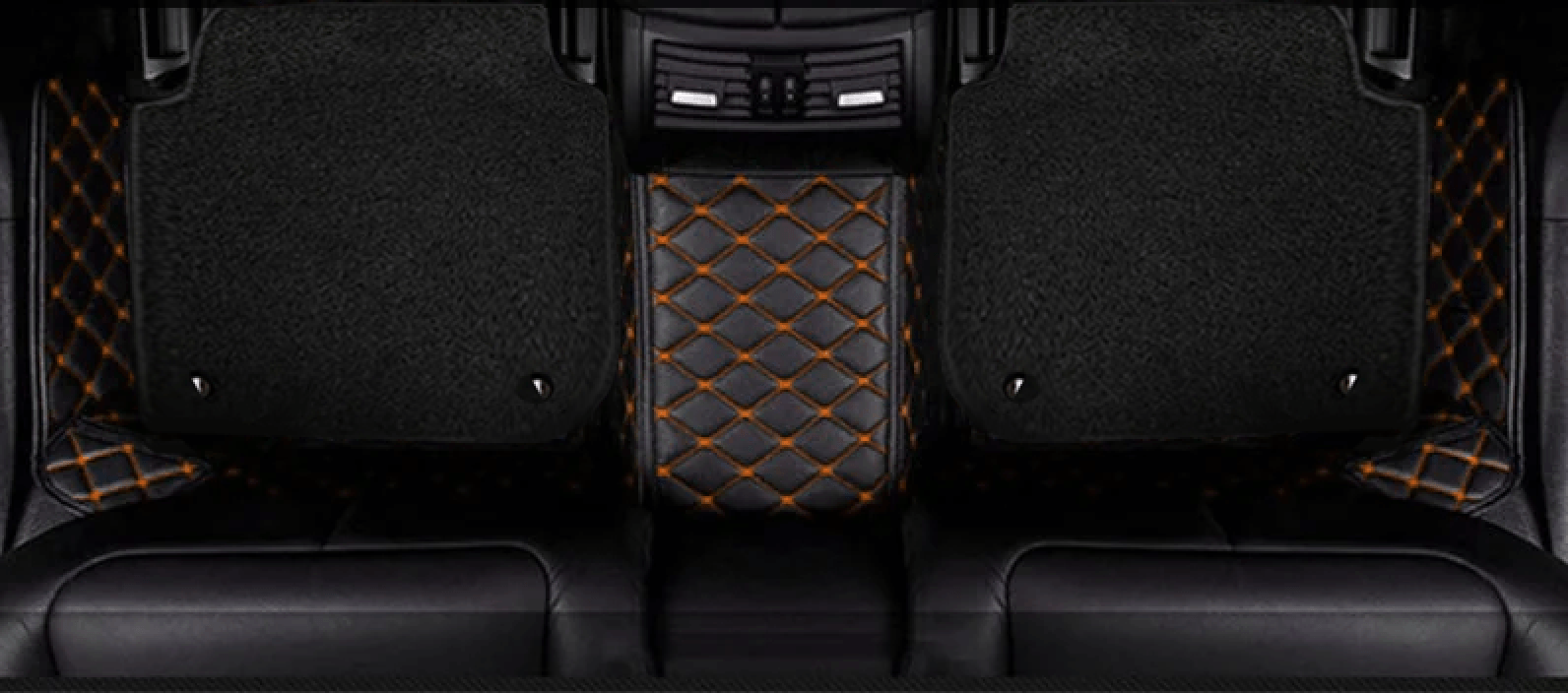 Orange Stitch - Black Double Layer Mats - Image 2