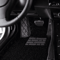 Black with red stitch and extra layer of black carpet custom mats for mercedes