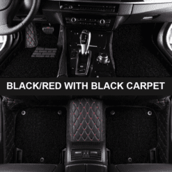 black red with black color carpet double layer luxury car mats in uk