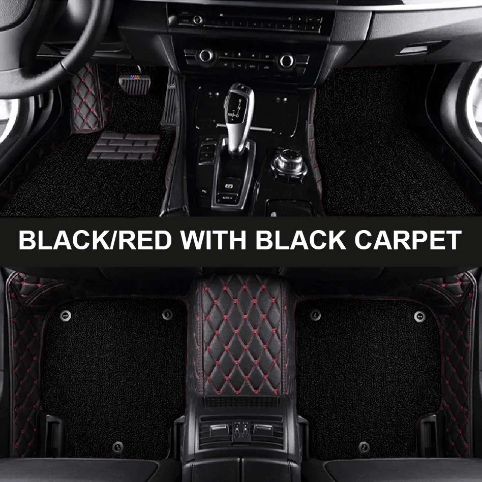 black red with black color carpet double layer luxury car mats in uk